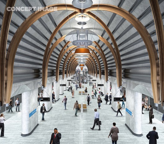 Rogers Stirk Harbour, HASSELL, and Weston Williamson Design Five Metro Stations for Melbourne Rogers Stirk Harbour, HASSELL, and Weston Williamson Design Five Metro Stations for Melbourne - Image 10 of 16