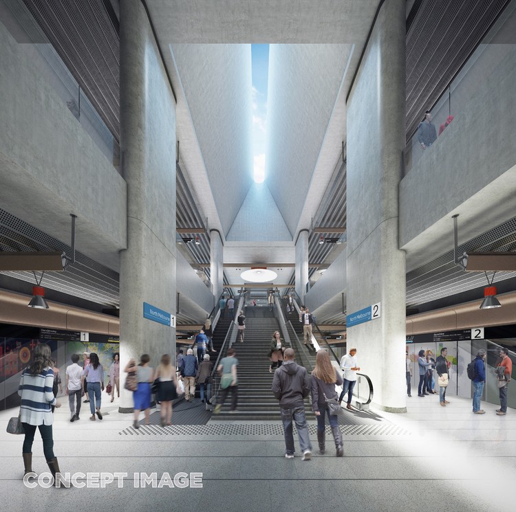 Rogers Stirk Harbour, HASSELL, and Weston Williamson Design Five Metro Stations for Melbourne - Image 3 of 16