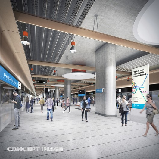 Rogers Stirk Harbour, HASSELL, and Weston Williamson Design Five Metro Stations for Melbourne Rogers Stirk Harbour, HASSELL, and Weston Williamson Design Five Metro Stations for Melbourne - Image 6 of 16