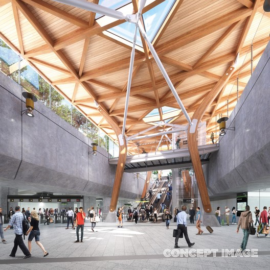 Rogers Stirk Harbour, HASSELL, and Weston Williamson Design Five Metro Stations for Melbourne Rogers Stirk Harbour, HASSELL, and Weston Williamson Design Five Metro Stations for Melbourne - Image 15 of 16