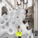 Marc Fornes + THEVERYMANY 在17世纪修道院构筑数字建造展亭，展览进行中 - Image 1 of 4