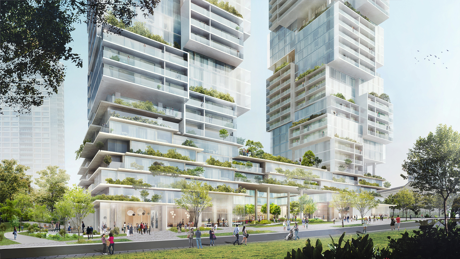 Gallery of Ole Scheeren Unveils Design for High Rise 'Barclay Village ... - Vertical Village High-Rise Residential Design