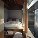 Dwelling in Hutong / MINOR lab - Renovation, Bedroom, Beam, Table, Bed