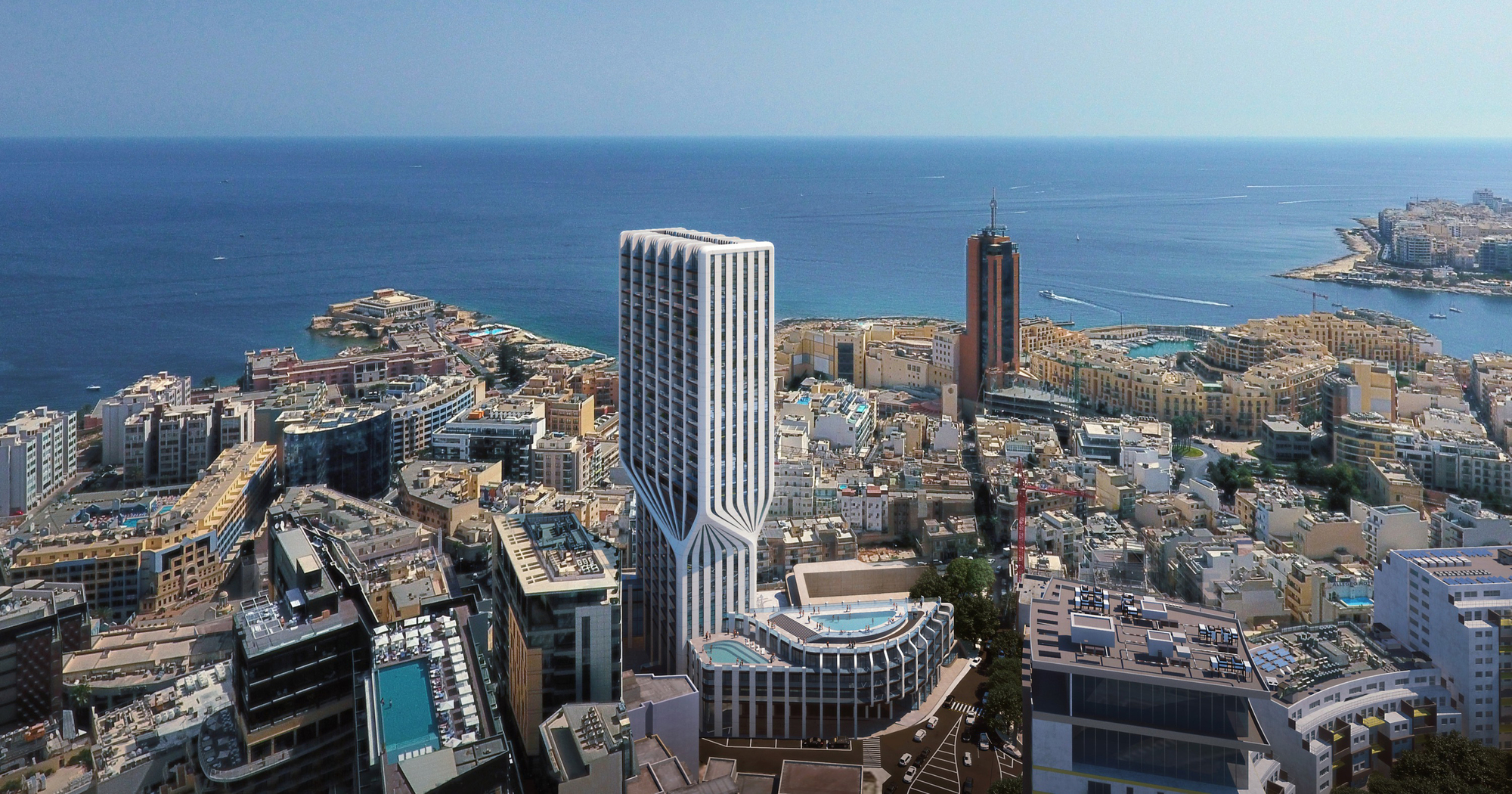 Zaha Hadid Architects' Mercury Tower adds a "Sense of Dynamism" to Malta's East Coast ArchDaily