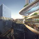 A Looping, Green Sky Bridge Connects Four Unique Towers in Aedas' Recent Proposal - Image 1 of 4