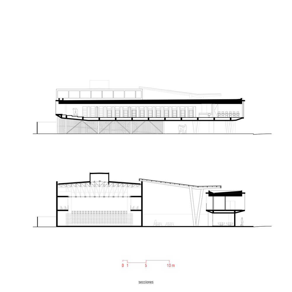 Galería de Centro Cultural 50 ejemplos en sección y planta 11