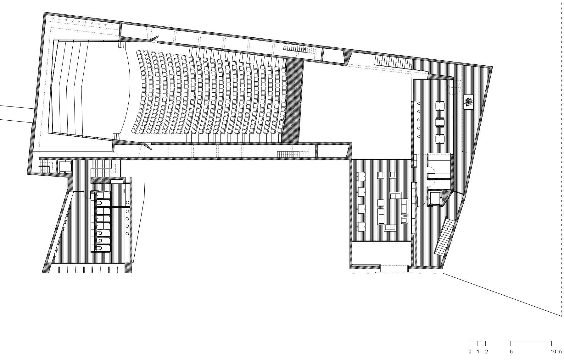 Galería de Centro Cultural 50 ejemplos en sección y planta 59