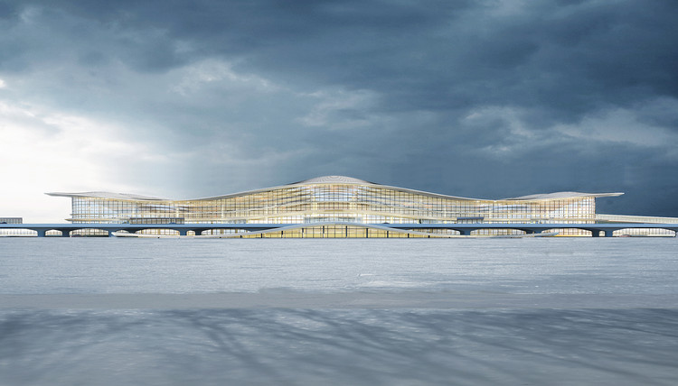 Aedas Wins Yantai International Airport Terminal 2 Design Competition with an Undulating Roof Resembling the Kunyu Mountains - Films & Architecture