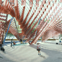 'Flocking Tejas': Generating a Complex Geometric Body with Suspended Clay Tiles - Imagen 3 de 4