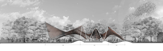 'Flocking Tejas': Generating a Complex Geometric Body with Suspended Clay Tiles - Image 7 of 17