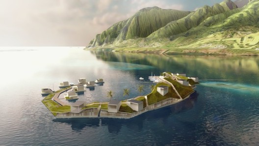 The Floating Island Project proposed for French Polynesia never became a reality, but will floating cities be the future of urban living?. Image© Blue Frontiers, via The New York Times