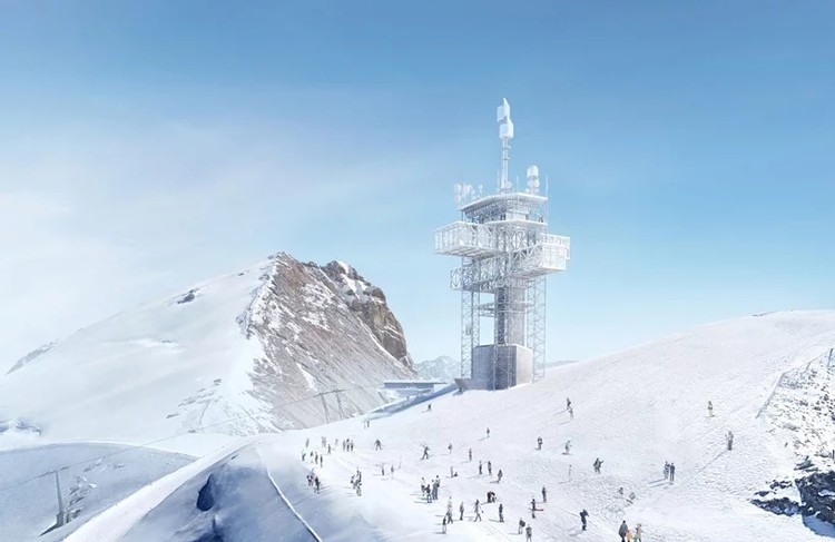 Herzog & de Meuron divulgam projeto para uma estação no topo dos alpes suíços - Imagem de Destaque