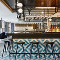 PURO Kraków Kazimierz Hotel / Conran and Partners - Interior Design, Kitchen, Beam, Table, Countertop, Lighting, Chair