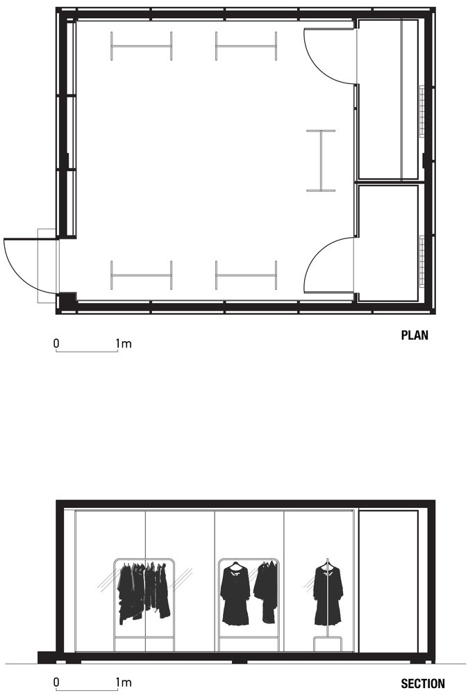 Gallery of Retail Stores Under 100 Square Meters Examples in Plan and
