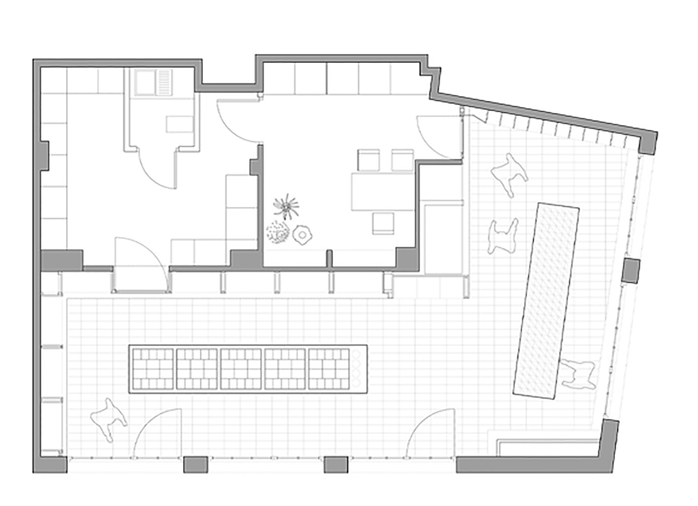 Gallery of Retail Stores Under 100 Square Meters Examples in Plan and Section 45