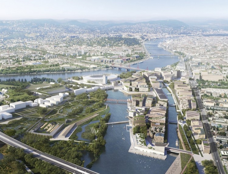 Snøhetta projeta novo distrito do rio Danúbio para Budapeste - Imagem de Destaque