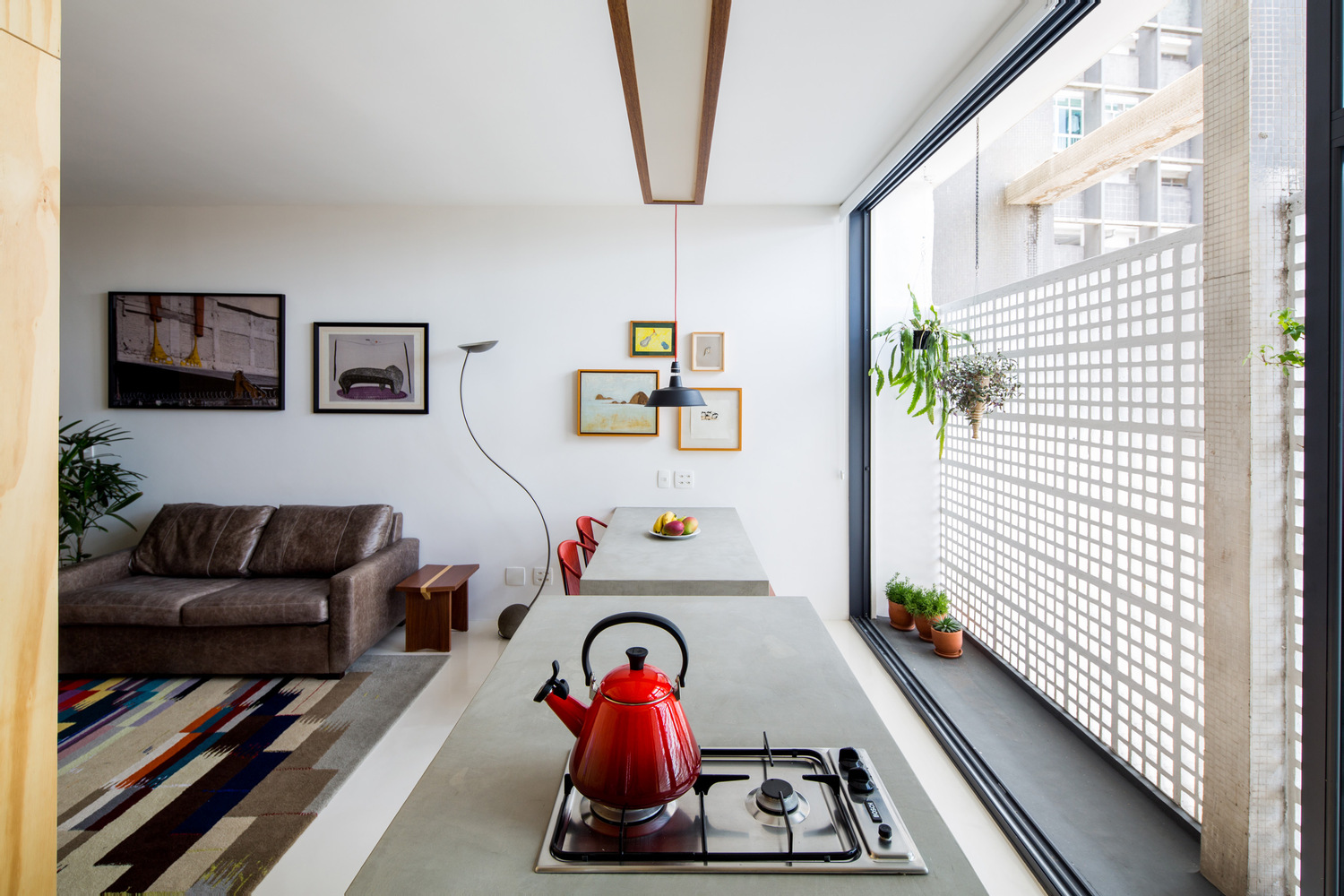 Kitnet Copan / Garoa - Cozinha, Fachada, Pia, Mesa