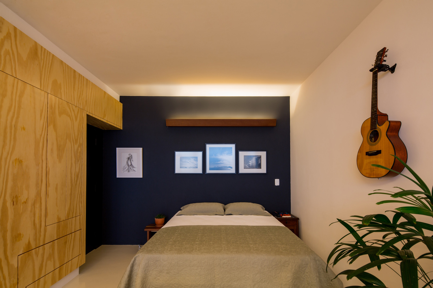 Kitnet Copan / Garoa - Dormitório, Iluminação, Cadeira, Mesa, Cama