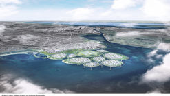 未来的生态友好漂浮城市