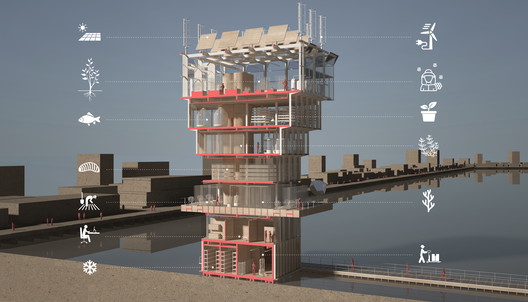 Studio NAB designs a Floating Urban Farming Tower for Future Cities Studio NAB designs a Floating Urban Farming Tower for Future Cities - Image 6 of 13