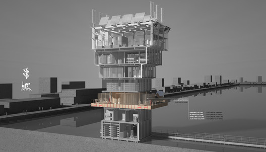 Studio NAB designs a Floating Urban Farming Tower for Future Cities Studio NAB designs a Floating Urban Farming Tower for Future Cities - Image 9 of 13