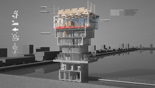 Studio NAB designs a Floating Urban Farming Tower for Future Cities Studio NAB designs a Floating Urban Farming Tower for Future Cities - Image 13 of 13