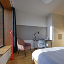 Dorothy Garrod Building / Walters & Cohen Architects - Dorms, Bedroom, Door, Lighting, Chair, Table, Bed