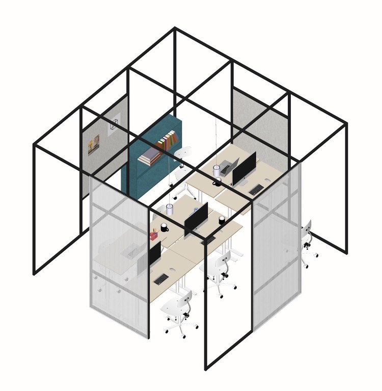 White Cubicles Axonometry