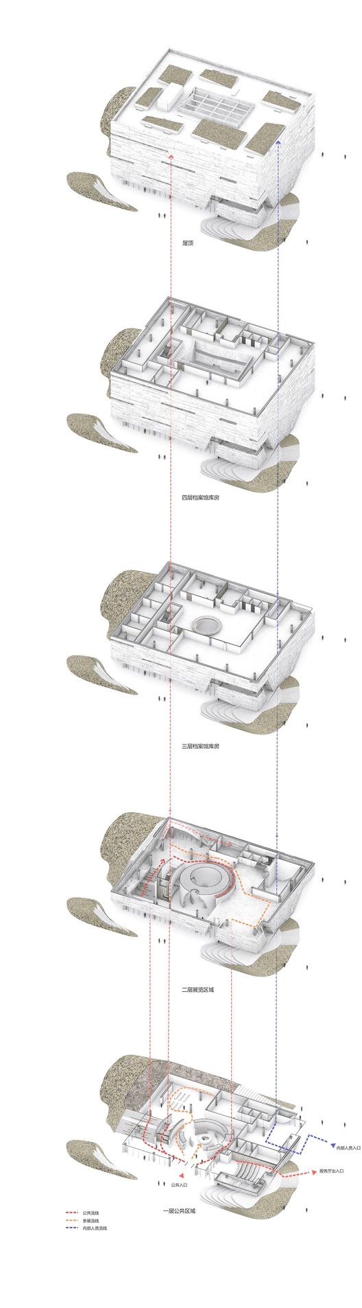 Weishe Architects Unveils Design for Qin’an County Archives, Featuring a "Weathered and Cracked" Facade Weishe Architects Unveils Design for Qin’an County Archives, Featuring a "Weathered and Cracked" Facade - Image 20 of 28