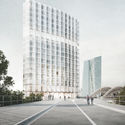 Barkow Leibinger projeta hotel e apart-hotel triangular "Lighthouse" para a orla de Frankfurt - Image 1 of 4