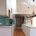 Urban Barnyard House / Inbetween Architecture - Interior Photography, Residential, Kitchen, Countertop, Sink, Lighting