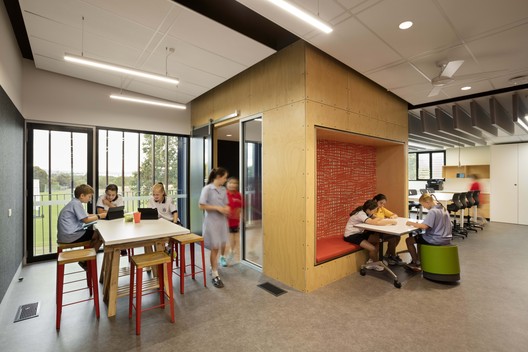 Caulfield Grammar School / Hayball - Interior Photography, Dining room, Table, Chair