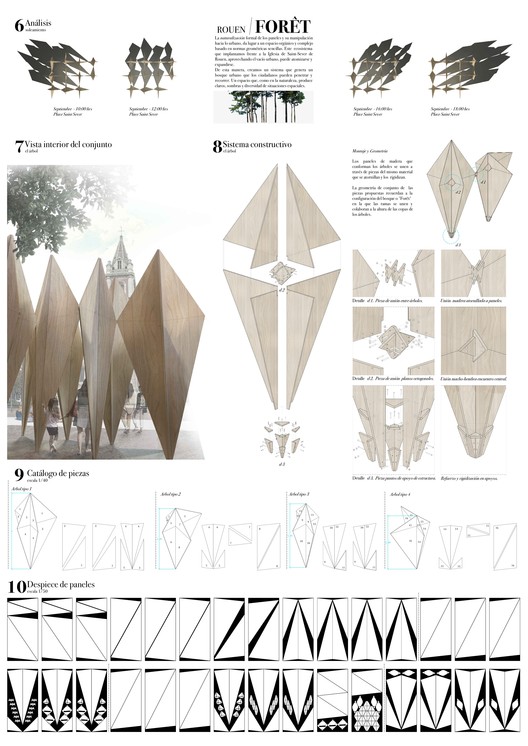 Winning Proposal for the Concéntrico Pavilion in Rouen: FÔRET, Bringing the Forest to the City. - Image 7 of 8