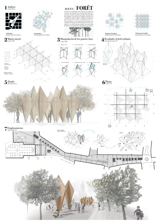 Winning Proposal for the Concéntrico Pavilion in Rouen: FÔRET, Bringing the Forest to the City. - Image 6 of 8