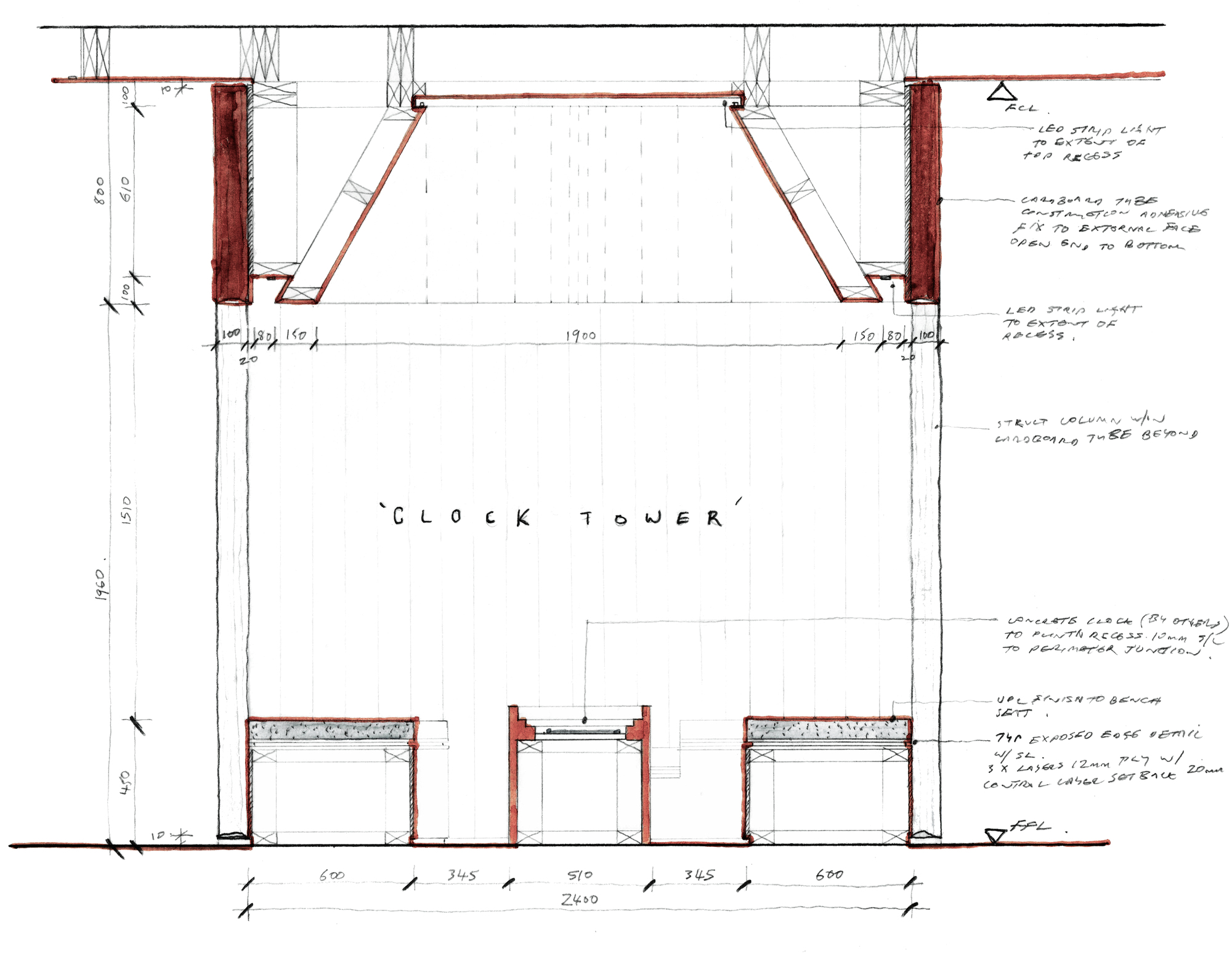 Clock Building Internal Drawing Gallery of Piazza Dell’Ufficio Offices / Branch Studio Architects - 24