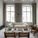 Lyceum University Building Conversion / Andreas Martin-Löf Arkitekter - Interior Photography, Living Room, Sofa, Table, Windows, Chair