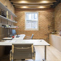 Office in Paddington / Edward Williams Architects - Interior Photography, Kitchen, Table, Windows, Countertop, Beam