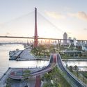 Yangjing Canal Pedestrian Bridge / Atelier Liu Yuyang Architects - Exterior Photography, Pedestrian Bridge, Cityscape
