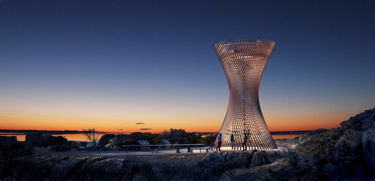 White Arkitekter Create Lattice Observation Tower in Sweden - Image 3 of 4