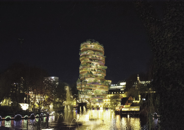 BIG projeta hotel de 18 pavimentos em parque de diversões no centro de Copenhague - Imagem de Destaque