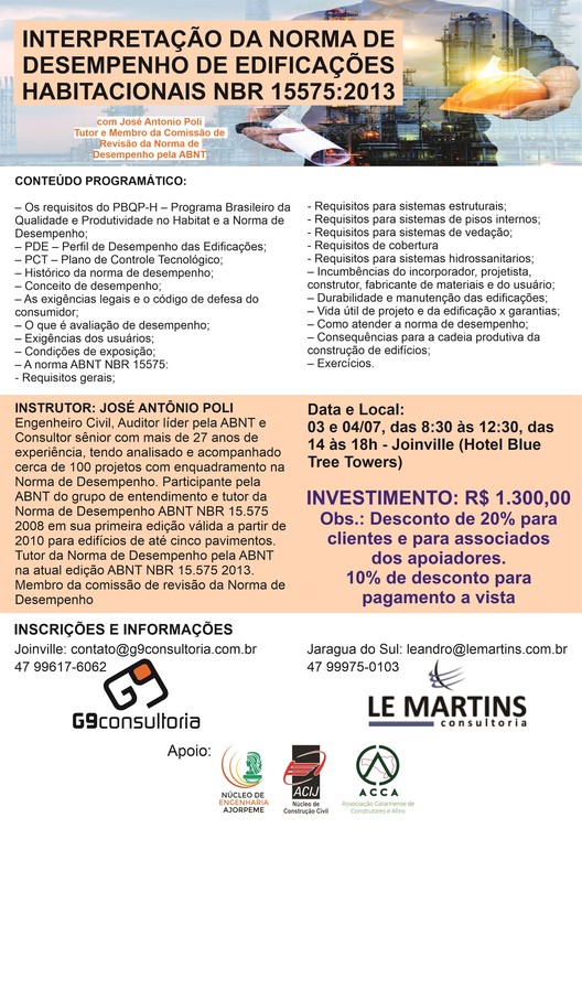 Curso NBR 15.575 - Norma de Desempenho, Curso Norma de Desempenho