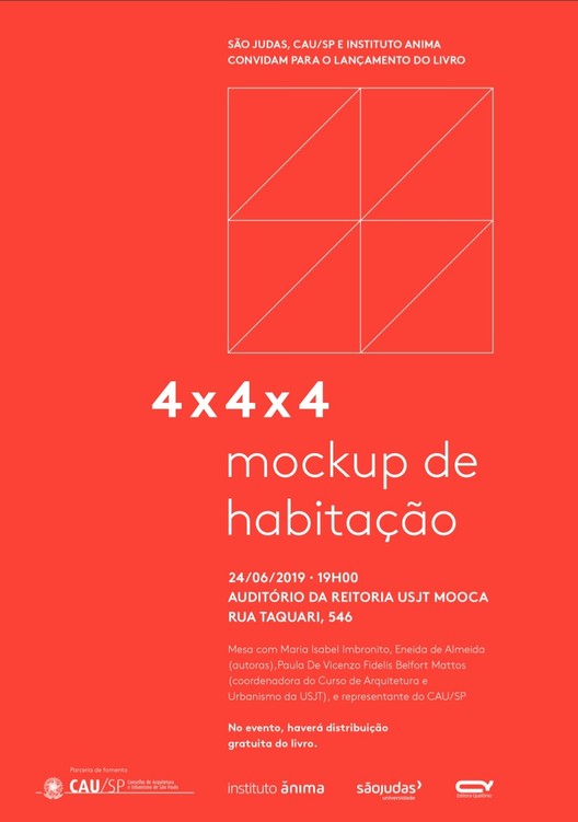 Livro "4x4x4. Mockup de habitação" será lançado em São Paulo