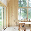 Granholmen Summer Cottage / Bornstein Lyckefors + Josefine Wikholm - Interior Photography, Dining room, Windows, Chair, Beam