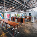 Factory Phnom Penh Social Hub / Bloom Architecture - Interior Photography, Renovation, Beam, Table