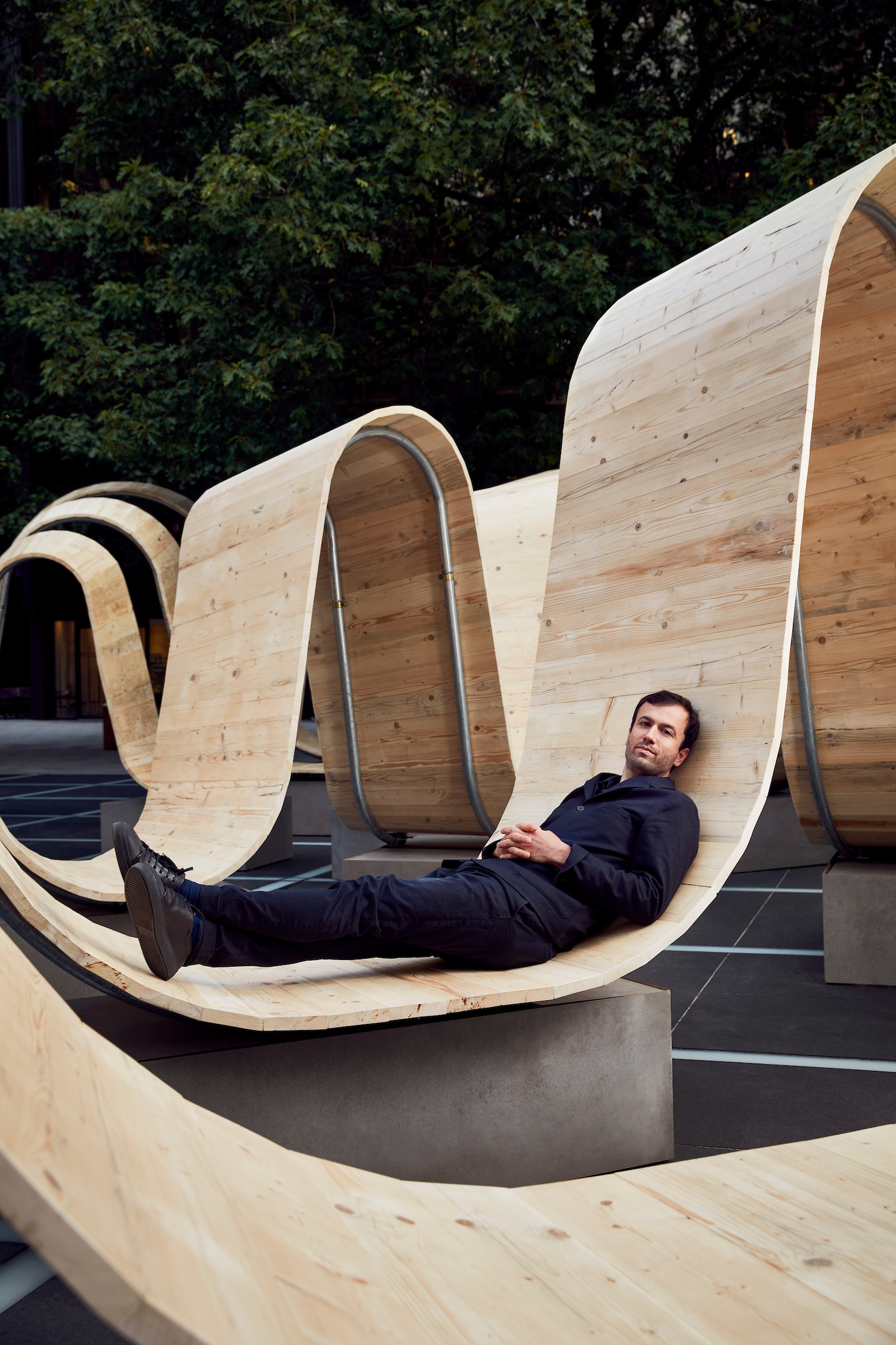 Gallery of Wooden Wave Pavilion by Paul Cocksedge Opens at 2019 London
