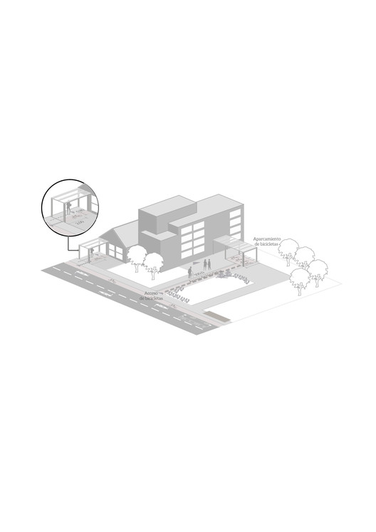 Ilustración 4. Fomento del transporte alternativo en el diseño. Image Cortesía de Universidad de Cuenca