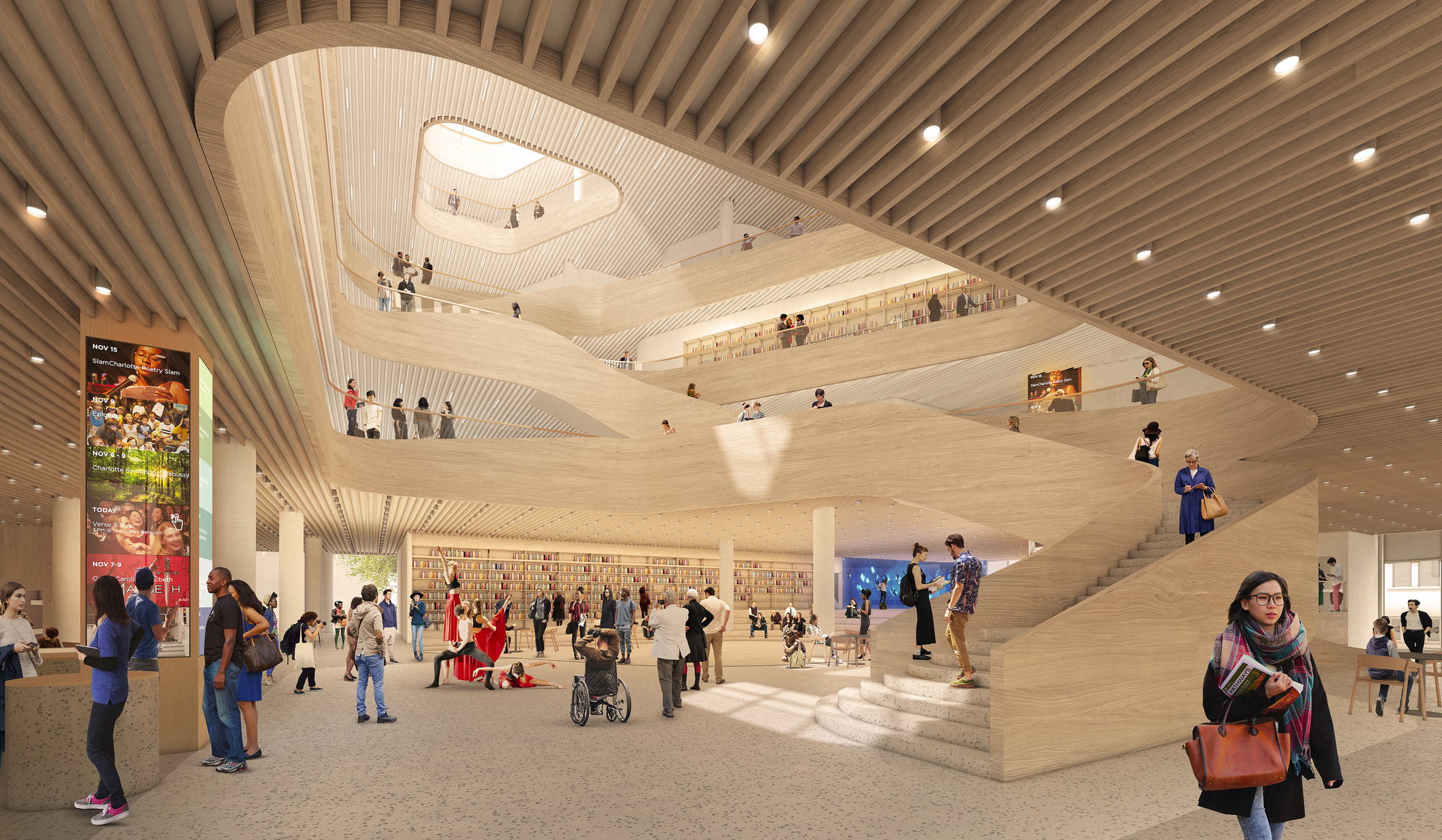 Gallery of Snøhetta & Clark Nexsen Reveal Images for Library in North
