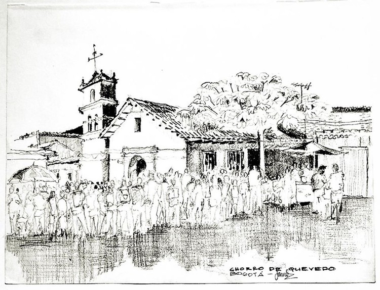 3er puesto - Chorro de Quevedo, Javier Romero. Image Cortesía de Urban Sketchers Bogotá