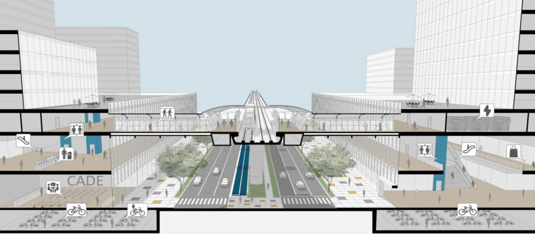 Corte perfil de la línea. Image Cortesía de Metro de Bogotá