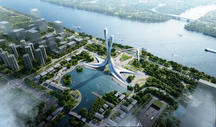 RMJM Creates a 180 Meters Tower for the Xiangjiang Gate in Hunan, China - Image 3 of 5